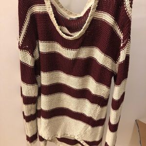 Red and white sweater